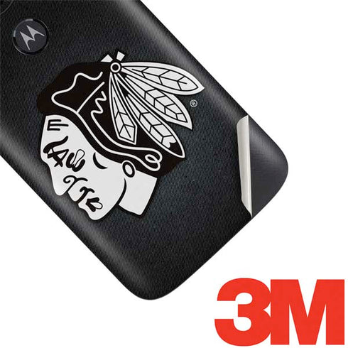 NHL Chicago Blackhawks Black Background Moto E5 Play Skin